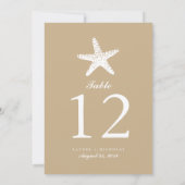 Étoile de mer gracieuse | Numéro de table (Dos)