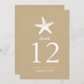 Étoile de mer gracieuse | Numéro de table (Devant / Derrière)