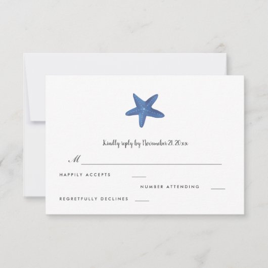 Étoile de mer | Ocean Wedding RSVP (Devant)