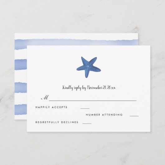 Étoile de mer | Ocean Wedding RSVP (Devant / Derrière)