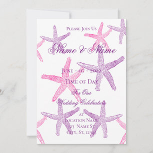 Étoile de mer rose violet Invitation Thunder_Cove