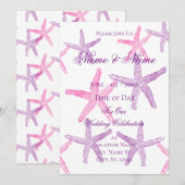 Étoile de mer rose violet Invitation Thunder_Cove (Devant / Derrière)
