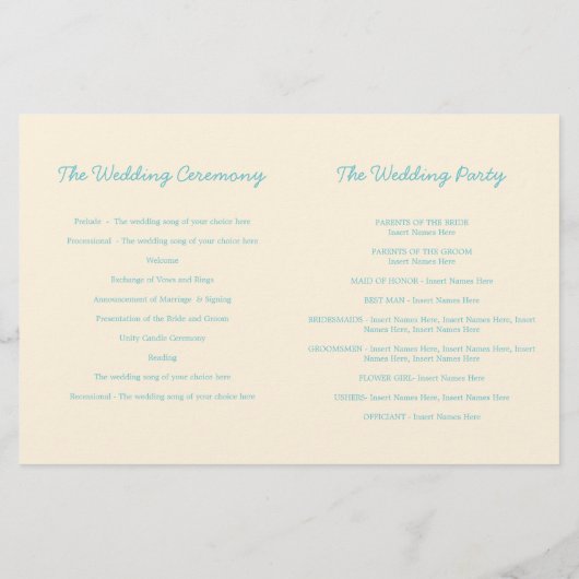 Etoile de mer & tourbillons crème bleue programmes (Dos)