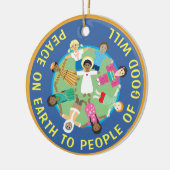 Étoile de Noël et ornement en céramique de la Paix (Gauche)