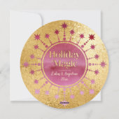 Étoile de Noël festive : Carte photo rouge et or (Dos)