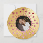 Étoile de Noël festive : Carte photo rouge et or (Devant)