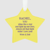 Étoile de Noël/Parents À La Fille/Vous Brille Comm (devant)