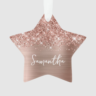 Étoile de nom glamour or rose scintillant
