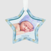 Étoile de photo pour le premier Noël de bébé floco (devant)