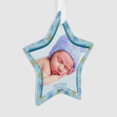 Étoile de photo pour le premier Noël de bébé floco (devant)
