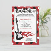 Étoile de Rock Rouge Guitare Rock a Bye Invitation (Debout devant)