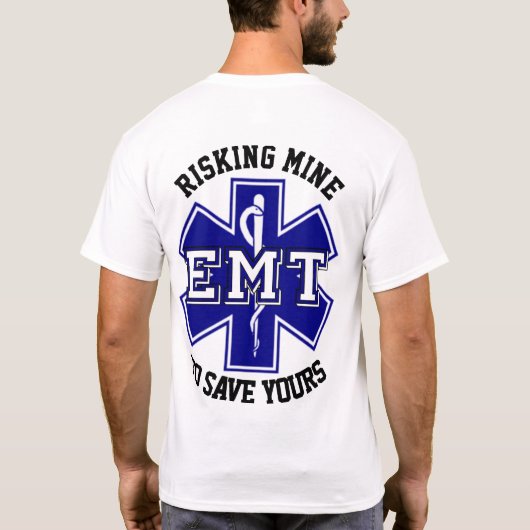 Etoile De Vie Personnalisée Blanc EMS, T-shirt EMT (Dos)