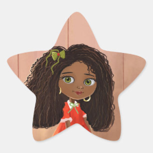 Étoile dessin mignon Black girl Mindy Sticker