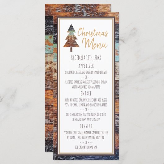 Étoile d'hiver, menu Noël (Devant / Derrière)