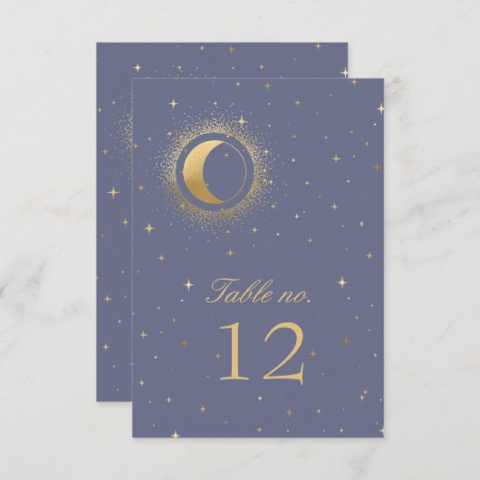 étoile d'or céleste numéro de table mariage (Devant / Derrière)