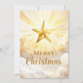 Étoile dorée de Bethléem Joyeux Noël Carte de vœux (Devant)