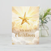 Étoile dorée de Bethléem Joyeux Noël Carte de vœux (Debout devant)