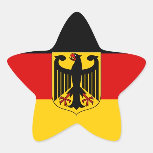 Étoile Drapeau allemand avec Sticker en crête (étoile) (Devant)