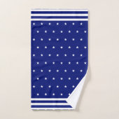Étoile Élégante Bleu et Blanc (Serviette à main)