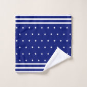 Étoile Élégante Bleu et Blanc (Gant de toilette)