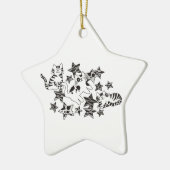 Étoile En Céramique Chats & Étoiles ~ Ornement (Gauche)