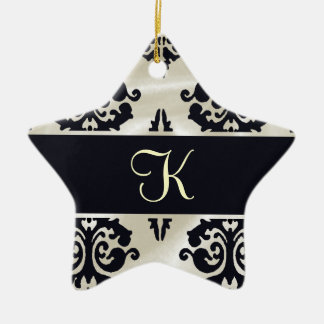 Étoile En Céramique Élégant ornement Monogramme