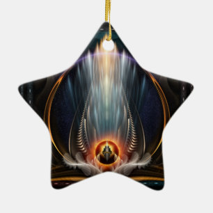 Étoile En Céramique Imperial View Fractal Art Star Ornement