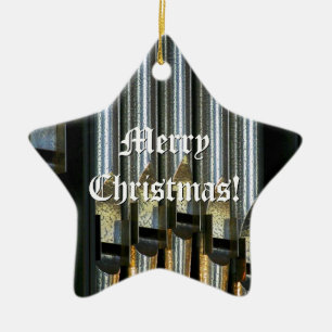 Étoile En Céramique Ornement argenté de Noël de tuyaux d'organe