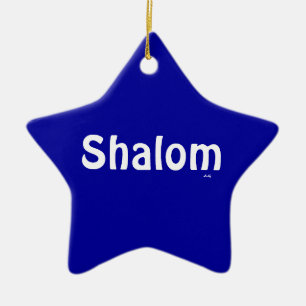 Étoile En Céramique Ornement blanc bleu d'étoile de Shalom