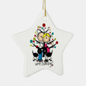 Étoile En Céramique Ornement dans l'expectative de coutume de chiens (Droite)