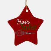 Étoile En Céramique Ornement de cadeau de coiffeur (Droite)