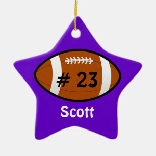 Étoile En Céramique Ornement de l'étoile de football violet