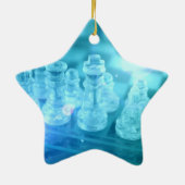 Étoile En Céramique Ornement de match d'échecs (Dos)