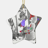 Étoile En Céramique Ornement de peinture de Snowman (Gauche)