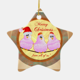 Étoile En Céramique Ornement d'étoile de Noël de poulets