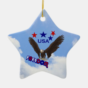 Étoile En Céramique Ornement patriotique de l'aigle de la liberté