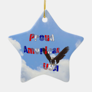 Étoile En Céramique Ornement patriotique d'Eagle d'Américain fier