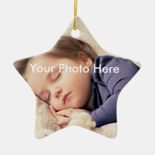 Étoile En Céramique Ornement personnalisé d'étoile de Noël de photo