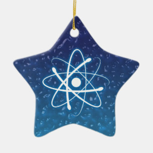 Étoile En Céramique Ornement rougeoyant d'atome de Noël