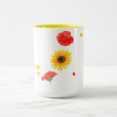 Étoile florale & Coeur Mug - Tournesol brillant &  (Centre)