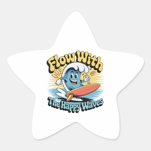 Étoile Flow With The Happy Waves Waterproof Sticker (Devant)