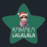 Étoile Fun Christmas Cat Kamala La La La La La Sticker<br><div class="desc">Ce chat de Noël amusant portant un casquette de Noël et des lunettes de soleil,  avec la police amusante du chat disant Kamala La La La,  est parfait pour une dame de chat qui aime Kamala Harris.</div>