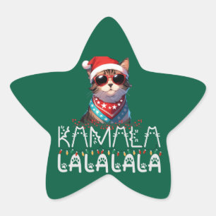 Étoile Fun Christmas Cat Kamala La La La La La Sticker