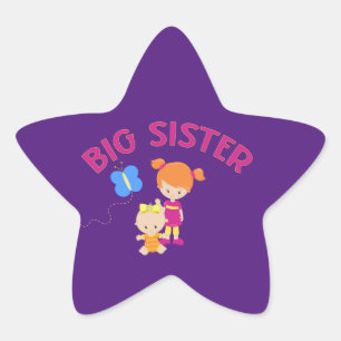 Étoile Grande Soeur avec Bébé Sticker Star Soeur