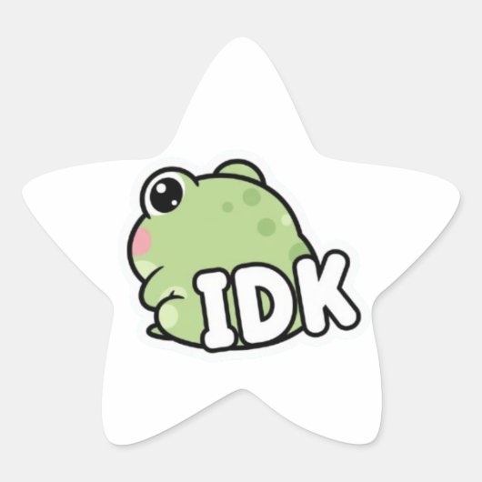Étoile IDK Frog Sticker Cute Ignoring Frog Minimal Meme K (Devant)