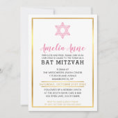 Étoile INVITATION BAT MITZVAH or rose rose or (Devant)