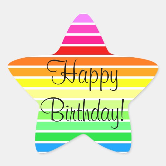 Étoile Joyeux anniversaire - Star Rainbow Sticker (Devant)