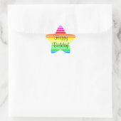 Étoile Joyeux anniversaire - Star Rainbow Sticker (Sac)