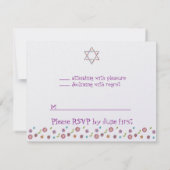 Étoile juive Fleur de David Bat mitzvah RSVP (Dos)