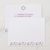 Étoile juive Fleur de David Bat mitzvah RSVP (Devant / Derrière)